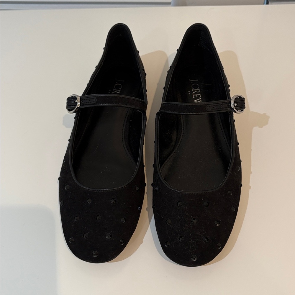 J. Crew Factory Black Studded Flats